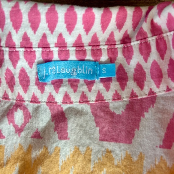 J. McLaughlin Ikat Caftan Dress Women’s Sz S Pullover Lightweight Cotton - Picture 2 of 7